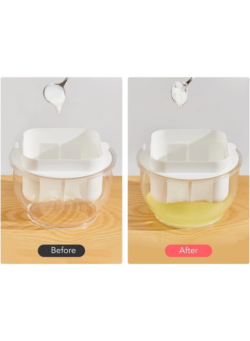 Greek Yogurt Maker, Fine Mesh Yogurt Whey Separator with Transparent Container, Efficient Spring Loaded Pressure Plate, Greek Yogurt Strainer for Homemade Greek Yogurt - Image 4